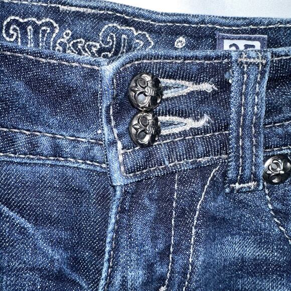 Miss Me Womens Size 25 Embellished Boot Cut JP5002-6R Flap Pocket Denim Jeans - Picture 3 of 9
